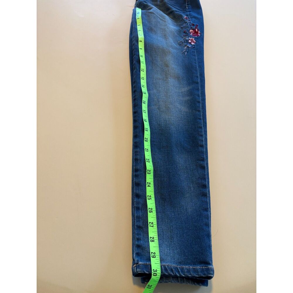 White House Black Market the Girlfriend Embroidered Flower Jeans Sz 0 - Picture 8 of 10